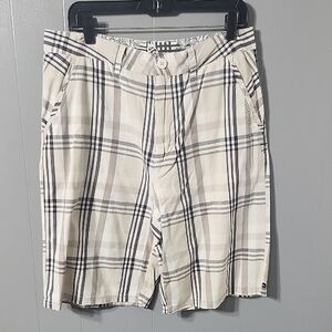 Plaid Beige and Black Shorts